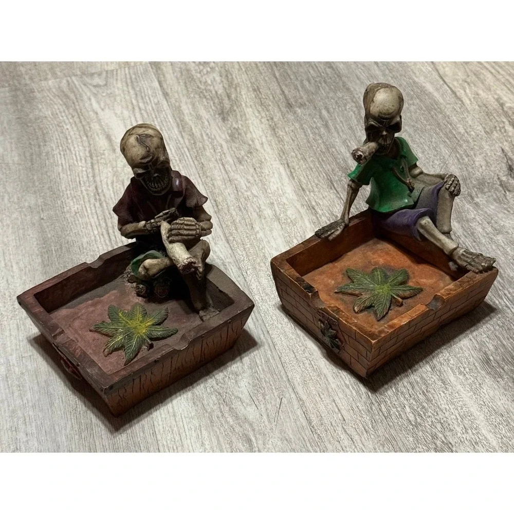 Resin skull plant decor buds tray‎ bundle
